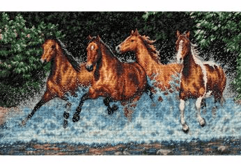 Counted Cross Stitch: Galloping Horses